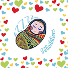 F&eacute;licitations en couleurs pour un heureux b&eacute;b&eacute;